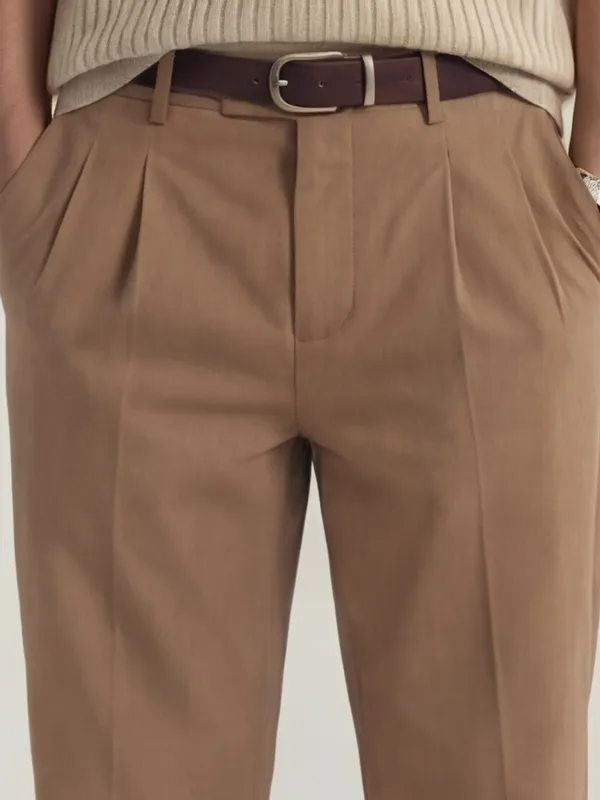 Highlander Men Brown Relaxed Fit Solid Regular Trouser