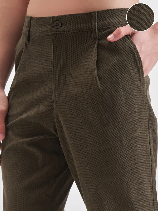 Highlander Men Brown Loose Fit Solid Regular Trouser