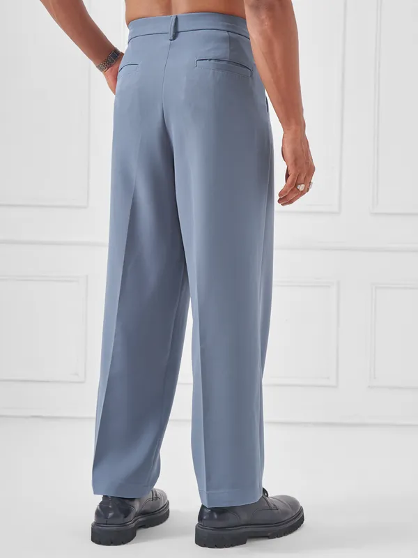 Highlander Men Blue Wide Leg Solid Regular Trouser