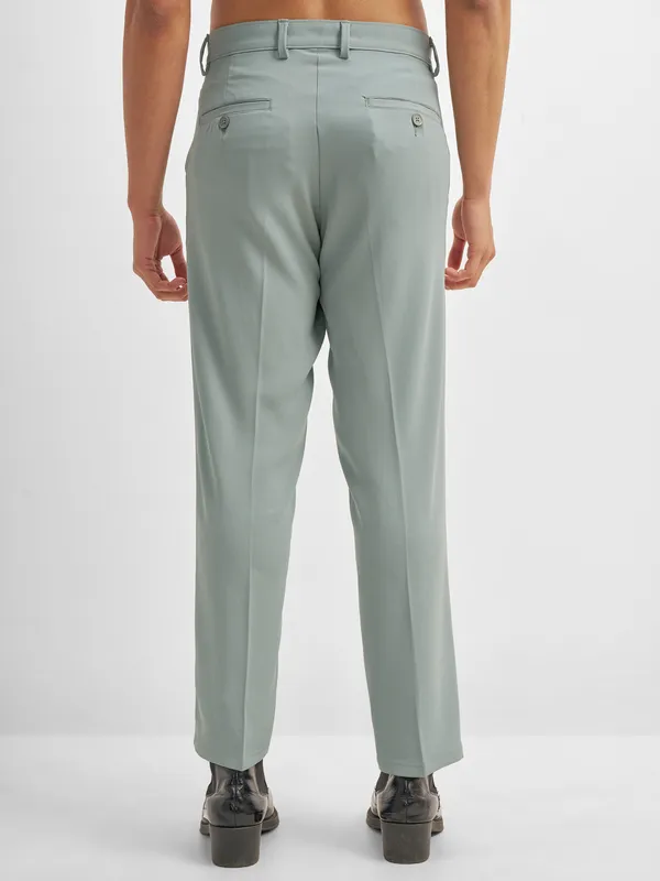 Highlander Men Grey Straight Fit Solid Regular Trouser