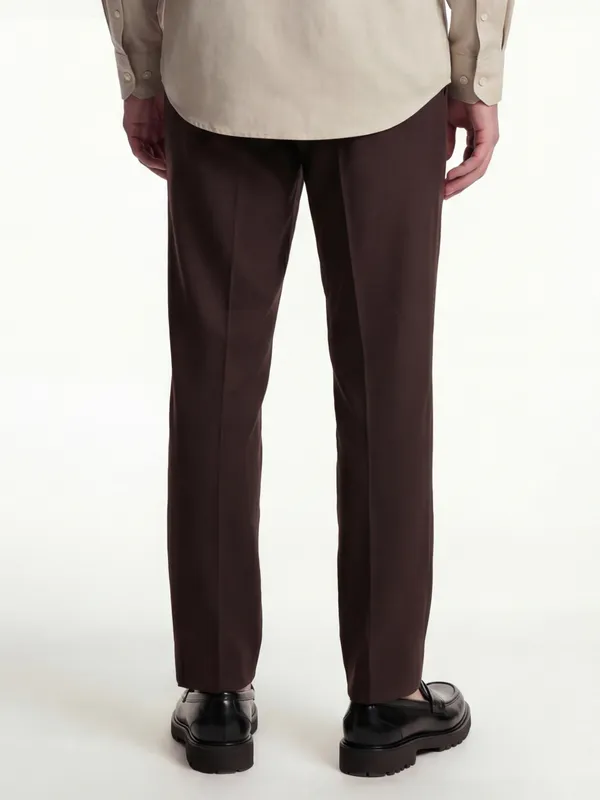 Highlander Men Brown Straight Fit Solid Regular Trouser