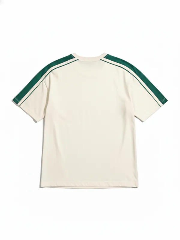 Highlander Men Cream Printed Round Neck Oversized Fit T-Shirt