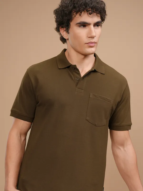 Solid Polo Collar T-Shirt