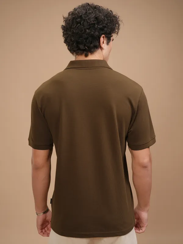 Solid Polo Collar T-Shirt
