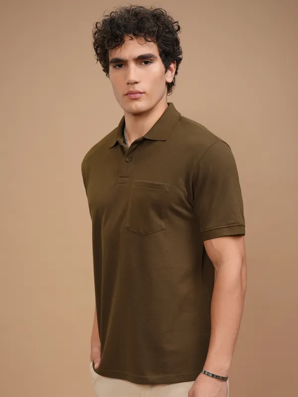 Solid Polo Collar T-Shirt