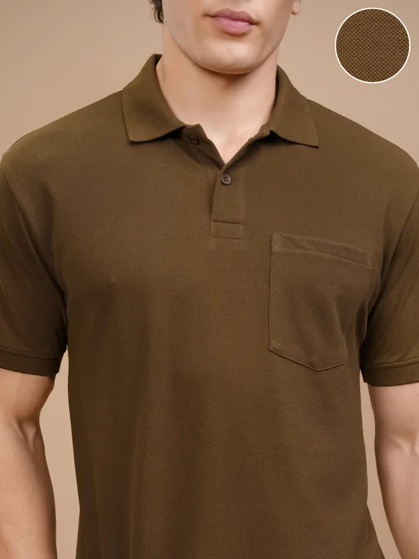 Solid Polo Collar T-Shirt