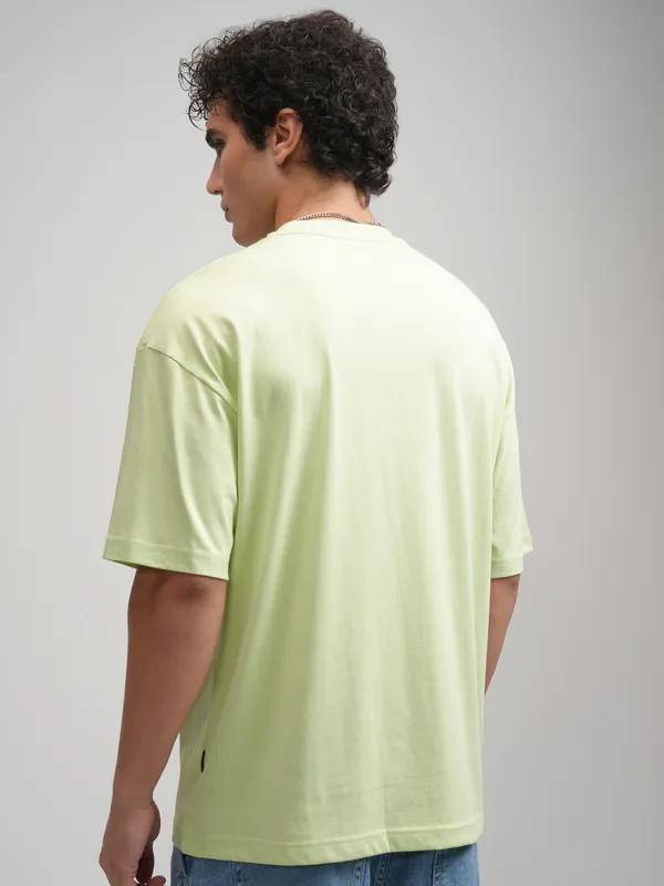 Men Printed Round Neck Oversized Fit T-Shirt