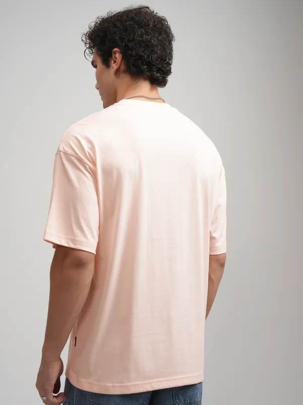 Men Printed Round Neck Oversized Fit T-Shirt