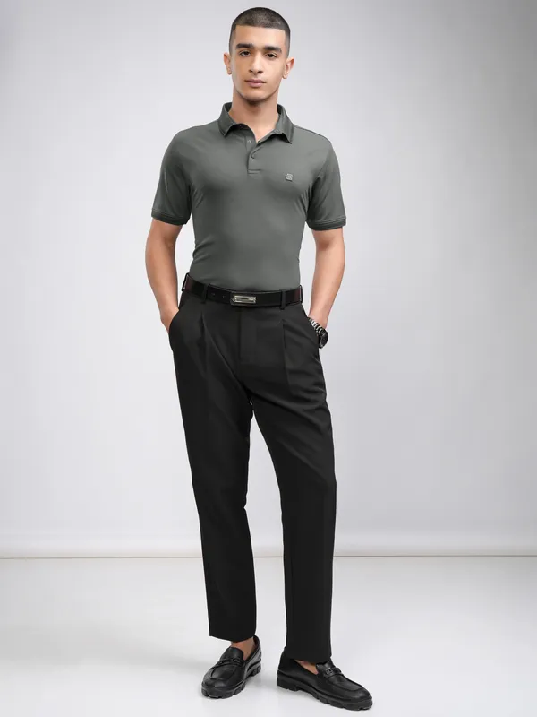 Self Design Polo Collar T-Shirt