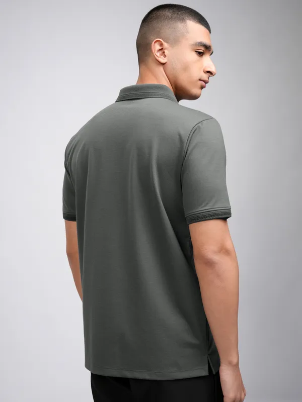 Self Design Polo Collar T-Shirt