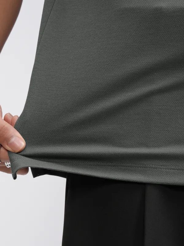 Self Design Polo Collar T-Shirt