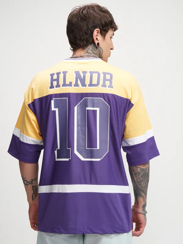 Highlander Men Yellow Printed Oversized Fit T-Shirt