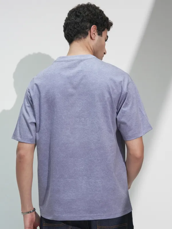 Men Printed Round Neck Relaxed Fit T-Shirt