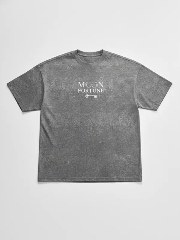 Highlander Men Black Printed Round Neck Oversized Fit T-Shirt