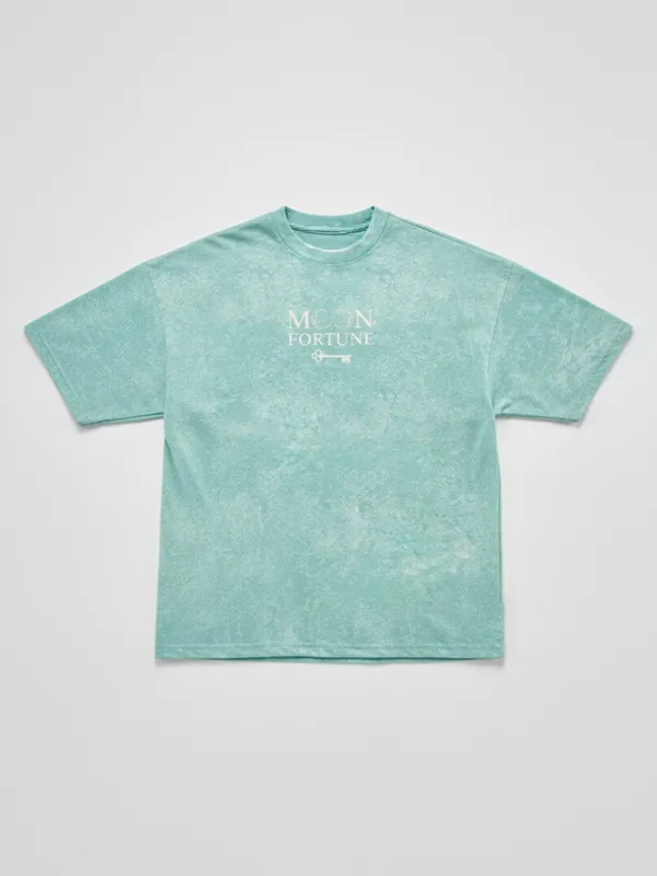 Highlander Men Green Printed Round Neck Oversized Fit T-Shirt