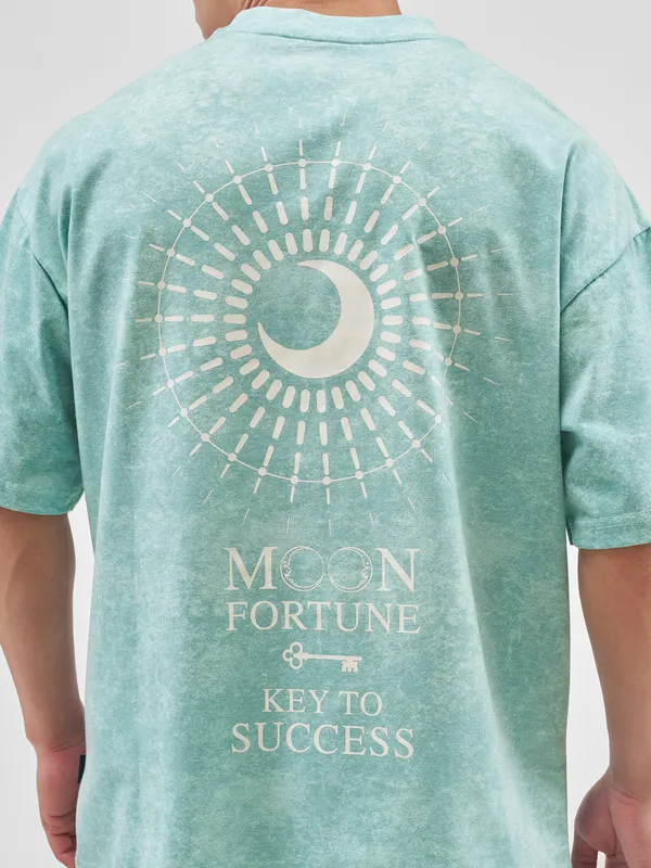 Men Printed Round Neck Oversized Fit T-Shirt