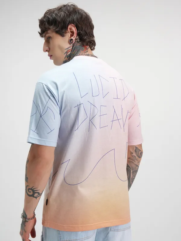 Highlander Men Multi Printed Round Neck Oversized Fit T-Shirt