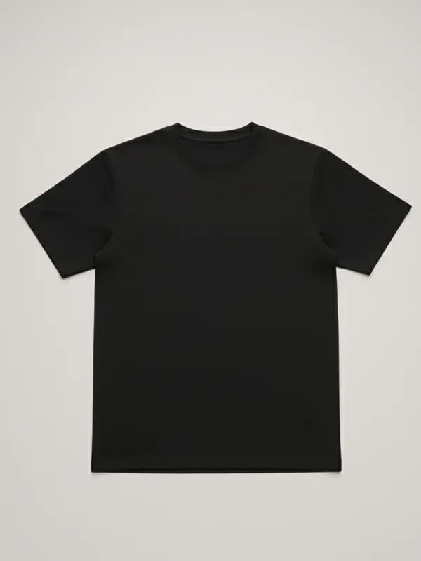 Highlander Men Black Solid Round Neck T-Shirt