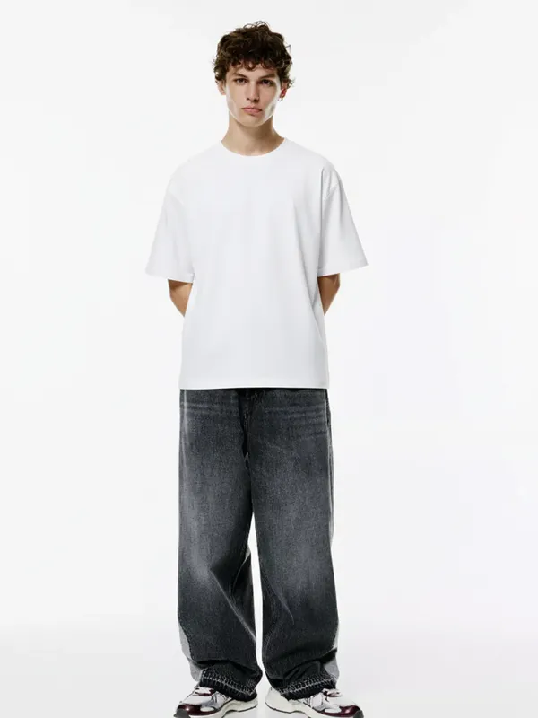 Highlander Men White Solid Round Neck T-Shirt