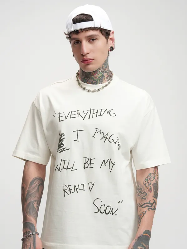 Men Printed Oversized Fit T-Shirt