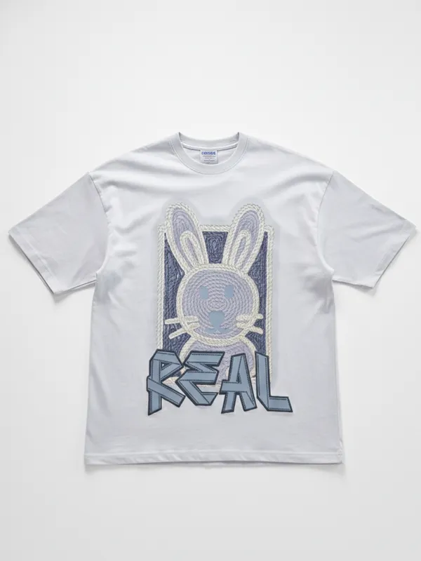 Highlander Men Grey Printed Round Neck Oversized Fit T-Shirt