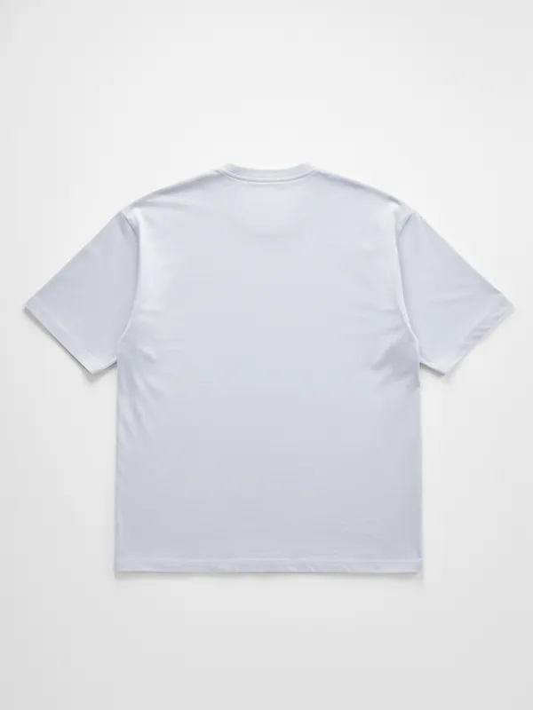 Highlander Men Grey Printed Round Neck Oversized Fit T-Shirt