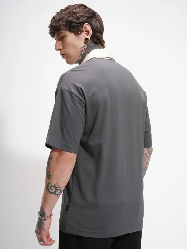 Solid Polo Collar T-Shirt