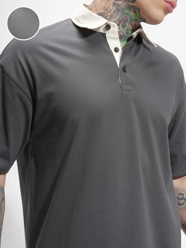 Solid Polo Collar T-Shirt