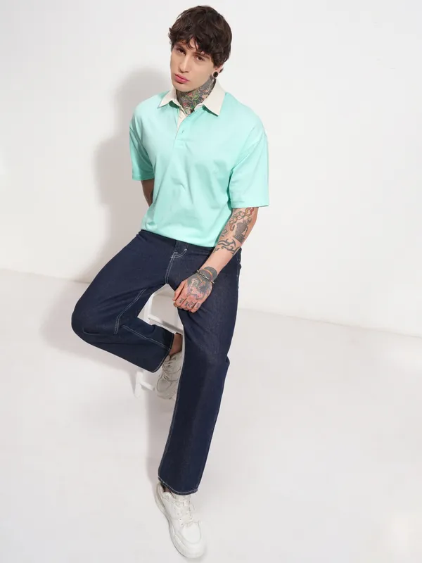 Solid Polo Collar T-Shirt