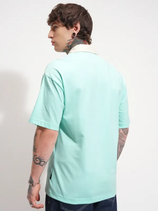 Solid Polo Collar T-Shirt
