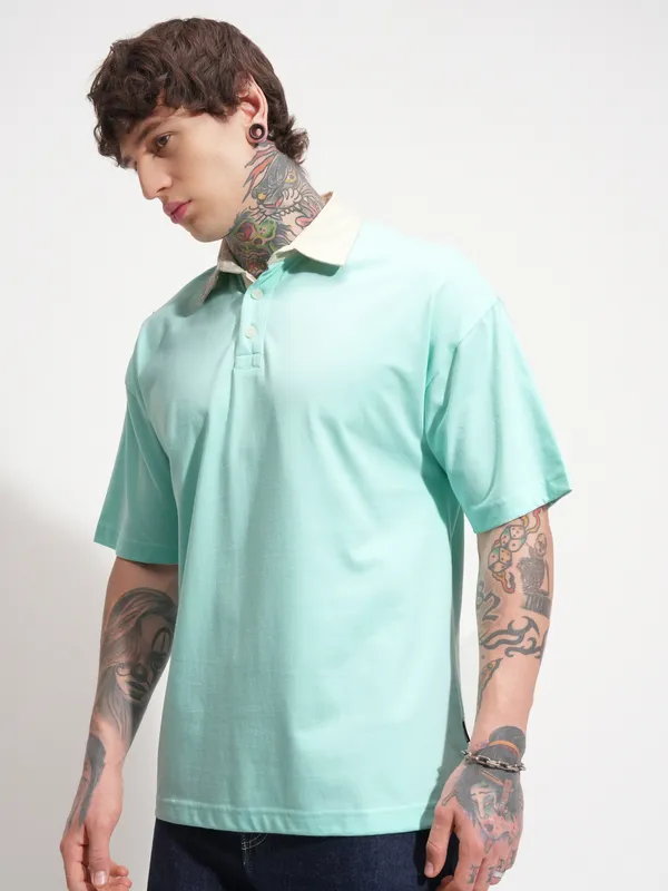 Solid Polo Collar T-Shirt