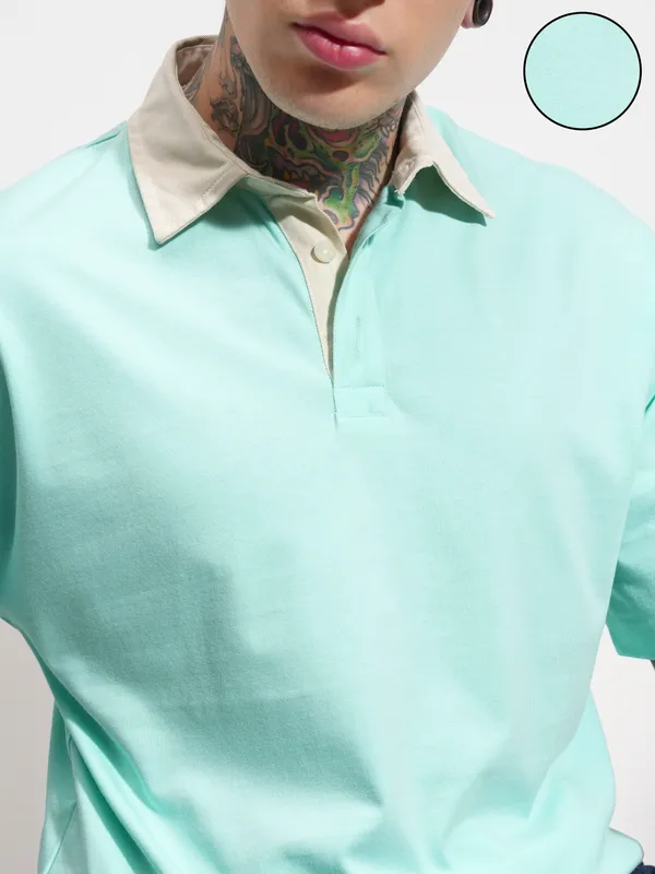 Solid Polo Collar T-Shirt