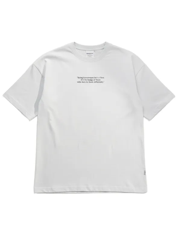 Highlander Men White Printed Round Neck Oversized Fit T-Shirt