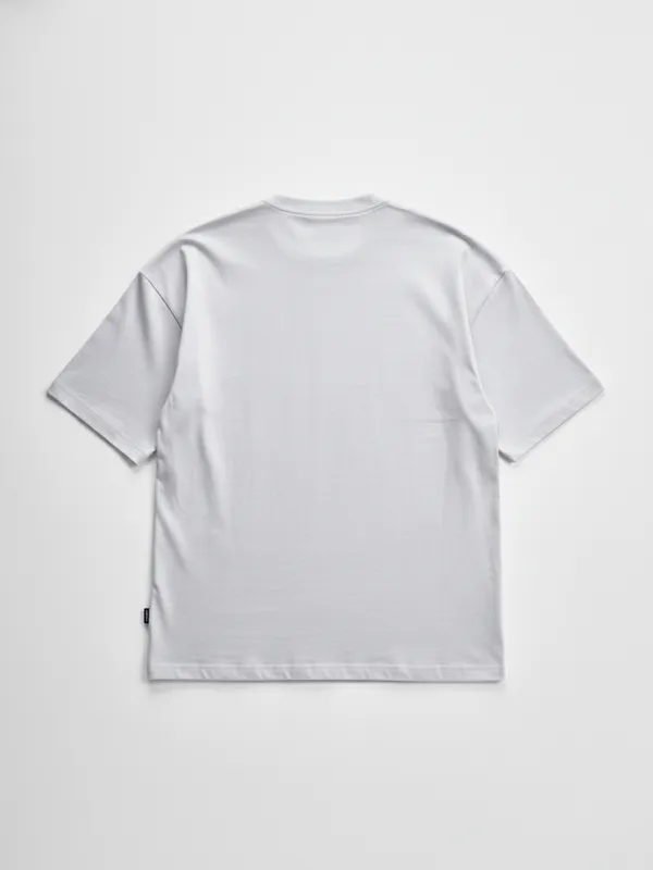 Highlander Men Grey Printed Round Neck Oversized Fit T-Shirt