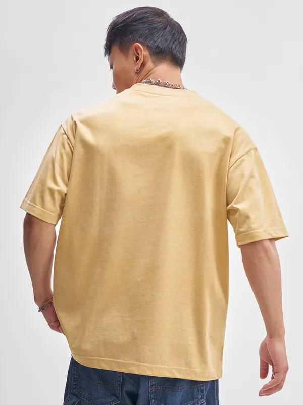 Highlander Men Rust Printed Round Neck T-Shirt