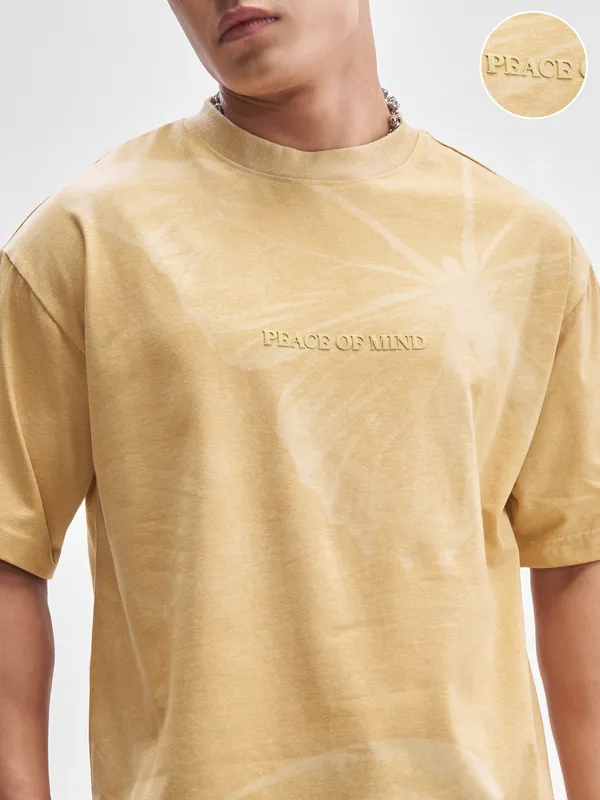 Highlander Men Rust Printed Round Neck T-Shirt