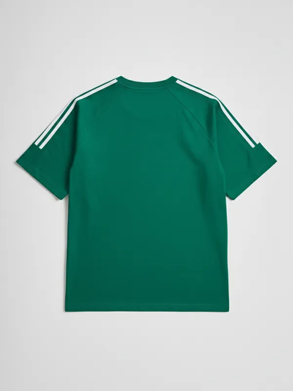 Highlander Men Green Printed Round Neck Oversized Fit T-Shirt