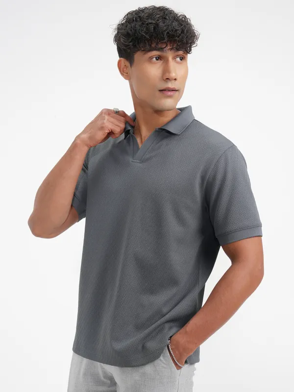 Solid Polo Collar T-Shirt