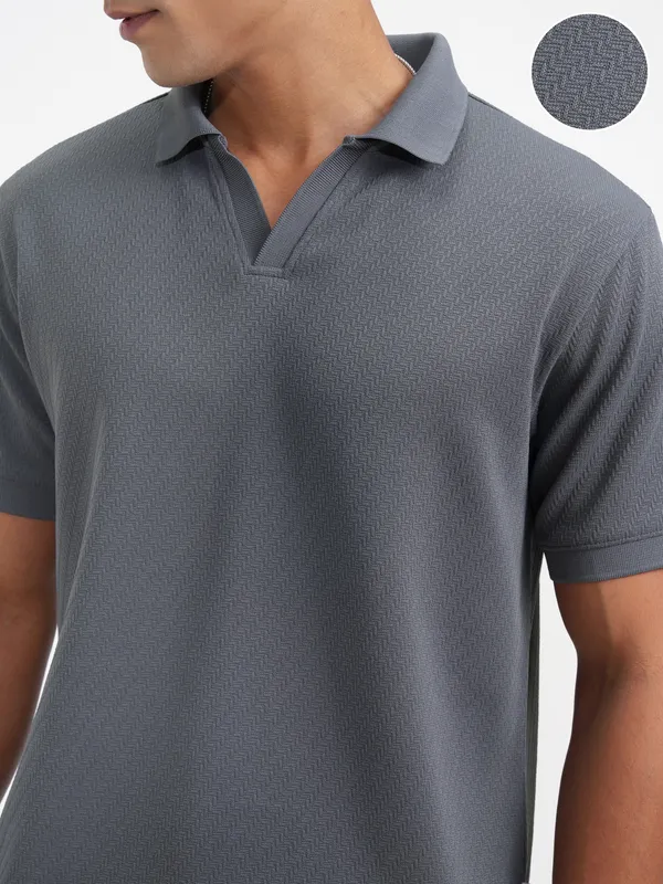 Solid Polo Collar T-Shirt