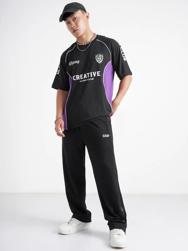 Highlander Men Black Printed Round Neck T-Shirt