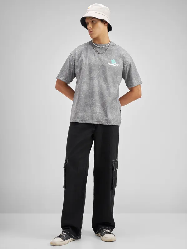 Highlander Men Black Printed Round Neck T-Shirt