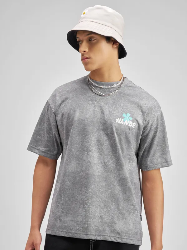 Highlander Men Black Printed Round Neck T-Shirt