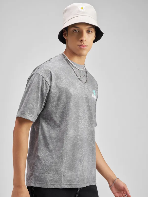 Highlander Men Black Printed Round Neck T-Shirt