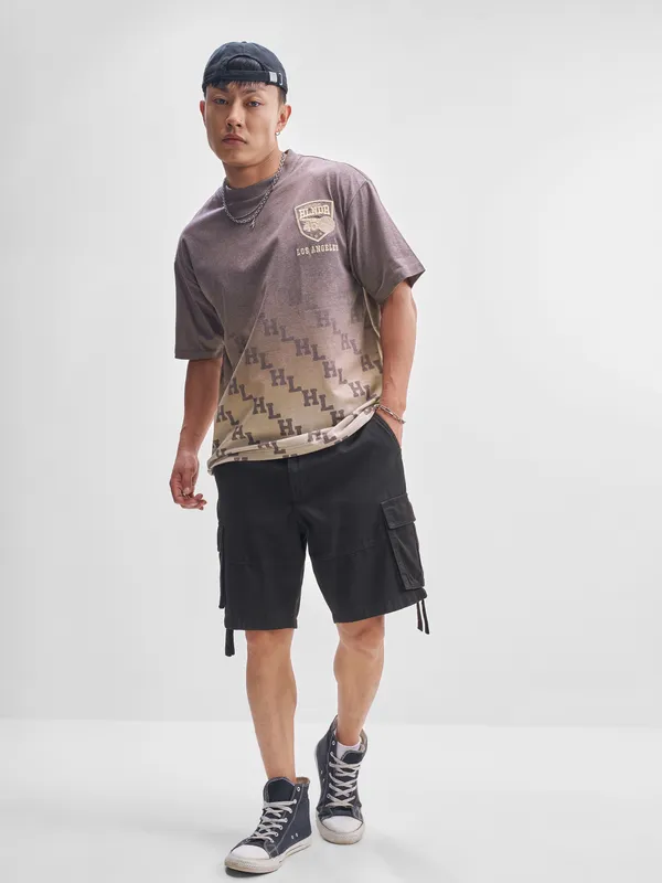 Highlander Men Lavender Printed Round Neck T-Shirt