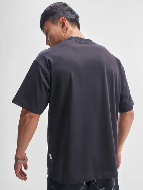 Highlander Men Navy Blue Printed Round Neck T-Shirt