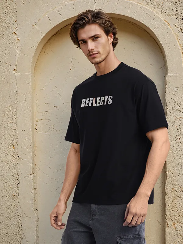 Highlander Men Black Printed Round Neck T-Shirt