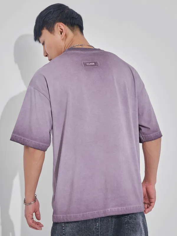 Men Printed Round Neck Oversized Fit T-Shirt