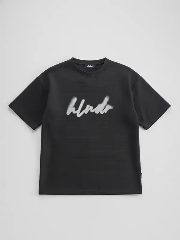 Highlander Men Black Printed Round Neck T-Shirt