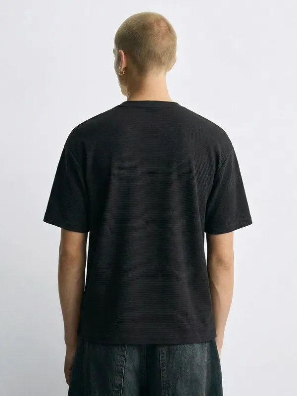 Highlander Men Black Printed Round Neck T-Shirt