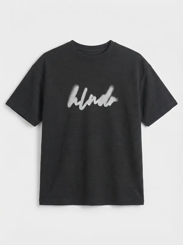 Highlander Men Black Printed Round Neck T-Shirt